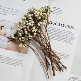 Dried Flowers About 20g/10~15CM Decorative Real Mini Fruit Natural Dried Small Flower Bouquet White Fruits For Home Decor Weddinng Decorations R230725