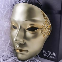 Original Halloween hand-painted carbon magnetic mask full face mask party retro dance mysterious dress mask girl accessories mas