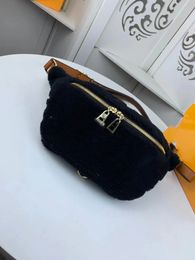 2023 New women Leather Fashion Waist bag Gold Chain Bag Cross body Black and white Pure Color Classic Womens Handbag Shoulder Messenger Bags
