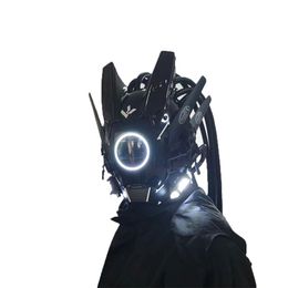 1Pcs Cyberpunk Mask Cosplay Toys Night City Series LED Light Helmet Mechanical Science Fiction Halloween DJ Party Gift for Adult
