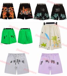 Palms Palmangel Herren-Shorts für Herren und Damen, kurze Designer-Hosen, Buchstabendruck, Streifen, Gurtband, lässige Fünf-Punkt-Winkel-Kleidung, Sommer-Strandkleidung, Blau, Grün