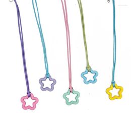 Pendant Necklaces Minimalist Multicolored Choker Necklace With Acrylic Star Cool Sexy Fashion Statement Jewelry For Women Girls