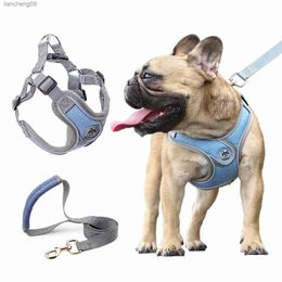 Dog Harness Vest Reflective Small Dog Leash Collar For Terrier Schnauzer Pet Cat Dog Walking Training Supplies Pet Dog Harness L230620