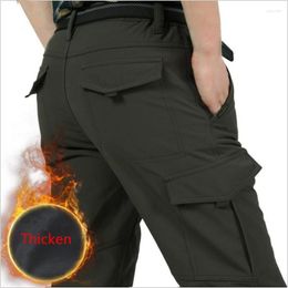 Men's Pants 2023 Fleece Thick Winter Men Windproof Warm Waterproof Trousers Casual Military Army Cargo Male 4xl