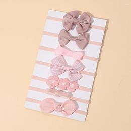 Hair Accessories 7Pcs/Set Bowknot Head Band Born Baby Various Styles Headbands Soft Nylon For Kid Girls Seamless