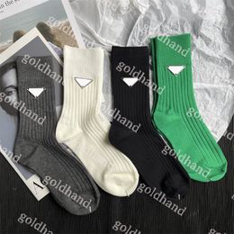 Men Women Sports Socks Stocking Fashion Triangle Logo High Quality Pure Cotton Long Socks Women Hosiery Stocking