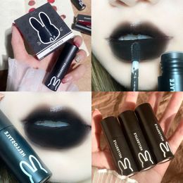 Lipstick 1 3pcs Punk Gothic Black Matte Brown Lip Satin Red Tint Waterproof Liquid Liptsick Gloss Korean Cosmetics 230725