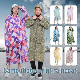 Raincoats Transparent Raincoat Coats Adult Long Big Size Hooded Cloak Women Men's Waterproof Cute Cartoon Printing Clear Rain et Cover x0724