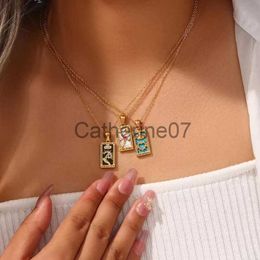 Pendant Necklaces Classic Tarot Cards Pendant Necklace For Women Colourful Design Love Hands Moon Sun Crystal Stone Necklace Gold Plated Jewellery J230725