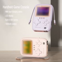 Handheld Game Console Portable Game Player 10000 Mah Large Capacity Power Bank 500 Retro Games Video Game with Charging Cable