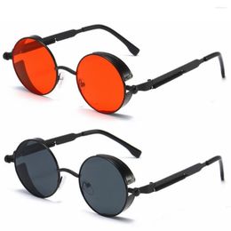 Sunglasses Metal Steampunk Men Women Fashion Round Glasses Brand Designer Vintage Sun High Quality Oculos De