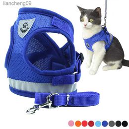 Reflective Dog Harness with Leash Adjustable Pet Harnesses Vest for Small Medium Dog Soft Outdoor Breathable Puppy Chest Strap L230620