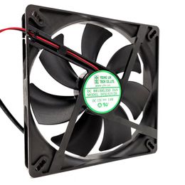DFS132512H DFB13512H silent 135 chassis cooling fan DC 12V 3W 0 25A 2600RPM 13525 135 135 25mm 2 wires Dual Ball288M