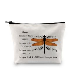 Fans Cosmetic Make up Bag Outlander Inspired Gifts You Are Braver Stronger Smarter Than You Think Makeup Zipper Pouch Bag For W