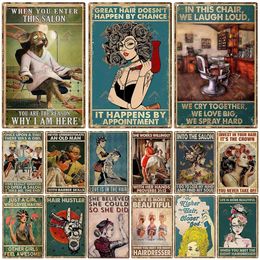 Vintage Hair Stylist Metal Tin Sign Hairdresser Metal Poster For Barber Shop Beauty Salon Home Coffee Wall Decor Metal Plaque Personalised Decoration 30x20CM w01