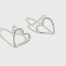 100% Real 925 Sterling Silver Stud Earrings Cute Tiny Hollow Heart Earring Gift For Girls Kids Fine Party Jewelry YME168