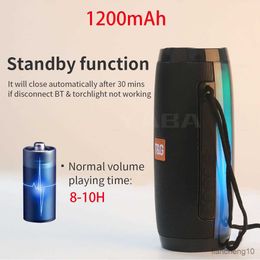 Portable Speakers Portable Bluetooth-compatible Speaker Wireless Bass Column Waterproof Outdoor Speakers Support AUX Subwoofer LED R230725