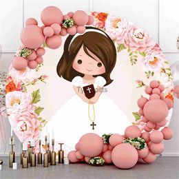Background Material My Baptist Circle Background My First Communion Boy Girl Angel Baby Shower Celebration Party Decoration Circle Background Cover x0724
