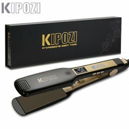 Hair Straighteners KIPOZI Professional Flat Iron Hair Straightener with Digital LCD Display Dual Voltage Instant Heating Curling Iron 230724