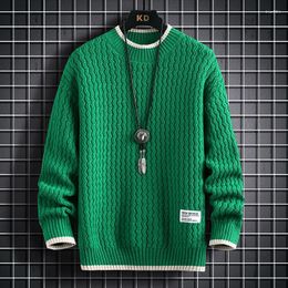 Men's Sweaters 2023 Christmas Sweater Men Knitted Harajuku Stripe Pattern Pullover Vintage O-Neck Winter S-4XL