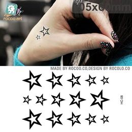 MB Pentagram Temporary Tattoo Sticker Waterproof Black Sexy Meteor Front Chest Small Realistic Tatoo for Women Art Fake Tattoos