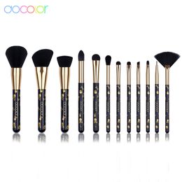 Makeup Tools Docolor Creative Skull Goth Makeup Brushes Face Powder Foundation Blending Blush Eye Shadow Brushes For Halloween Gift 230724