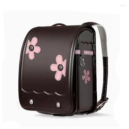 School Bags Cute 3D Flower Bag Kid Orthopedic Backpack Students PU Bookbags Japan Automatic Clasp Clamshell Type Children