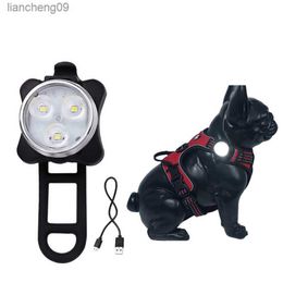 Portable Pet Safety Led Light 4 Modes USB Rechargeable for Outdoor Night Waling Anti-lost Dog Collar Harness Leash Accessories L230620