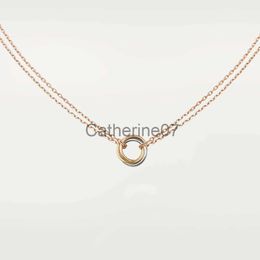 Pendant Necklaces Classic Design Cubic Zirconia Triple Trinity Necklace Pendant Women Girls 316L Titanium Steel Wedding Designer Jewellery Collares J0725