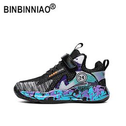 BINBINNIAO Ultralight Size 30-40 Children Boys Brand Basketball Shoes Kids Sneakers Non-slip Sports Shoes Child Basket Trainer