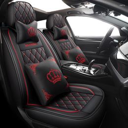 Car Seat Covers Universal Leather Cover Capes For 207 206 2008 308 307 SW 407 Auto Cute Full Set Diamond Interior Accessories