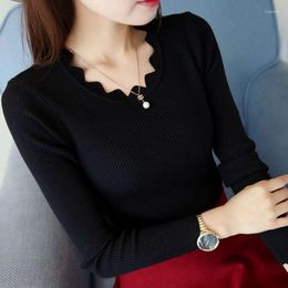 Women's Sweaters Sweet Sweater Pullover Women Womens Knitted Slim Solid Long Sleeve Autumn Winter Butterfly Neck Female 7167