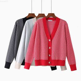 Women's Sweaters sweater Single Breasted V Neck Women Button Black Christmas Tree Cardigan Sweater Knitted Loose Oversized Jumper Top Jacket Coat L230725