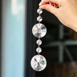 Garden Decorations Shiny Clear Octagon Spacer Beads Double-hole Circle Faceted Prism Flower Of Life Glass Crystal Pendant Sun Catcher Dangle