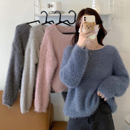 Women's Sweaters Fast Fashion Clothing Han Edition Sweet - The Soft Waxy Hair Loose Languid Is Lazy Wind Sweater Knit