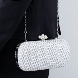 Evening Bags White Designer Bag Luxury Clutch Purse Handbags for Women Wedding Party Dress Pearl Small Shoulder 230725