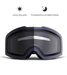 Ski Goggles ROCKBROS Photochromic Ski Goggles Anti-fog Double Layer Snowboard Glasses Windproof Winter Snow Ski Eyewear Motor Ski Sunglasses HKD230725