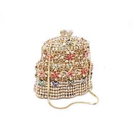 Evening Bags Luxury Bridal wedding party purses elegant women evening fashion diamonds windbell crystal clutches 230725