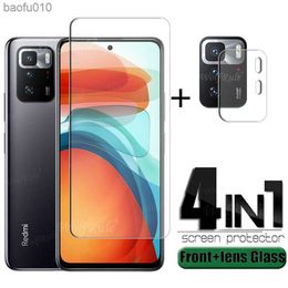 4-in-1 For Xiaomi Poco X3 GT For Poco X3 GT Tempered Glass Phone Film HD Transparent Screen Protector For Poco X3 GT Lens Glass L230619