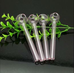Glass Pipes Smoking blown hookah Manufacture Hand-blown bongs Pink thickened 10cm glass straight pot