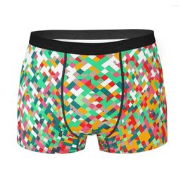 Underpants Colorful Mosaic Geometric Patterns Cotton Panties Man Underwear Print Shorts Boxer Briefs