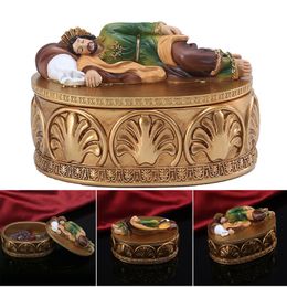 Decorative Objects Figurines Religious Jewellery Storage Box Sleeping St Joseph Statue Resin Figurine Home Decor for Office Car Desktop Ornament 230725