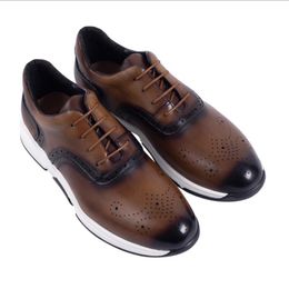 Fashion Retro New Leather England Casual Bullock Tide Men's Single Shoes Large Size 38-47 A26 213