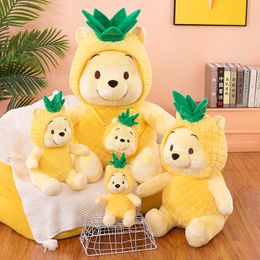 Wholesale Influencer Pineapple Puff Pooh Plush Toy 30/50CM Removable Hat Teddy Bear Dolls The Best Gift For Children