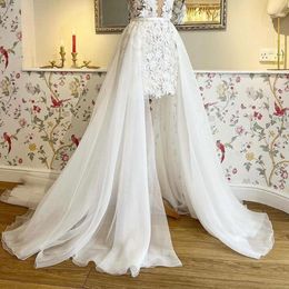 Skirts Elegant Tulle Detachable Train For Wedding Dress Custom Made Bridal Overskirt Women Formal Prom Long Maxi Fashion