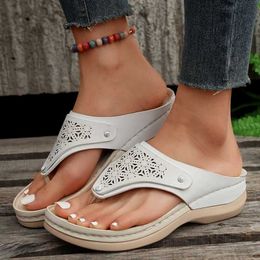 Slippers Women's Clip Toe Wedge Sandals Summer Flip Flops for Women Plus Size Casual Platform Slippers Outdoor Non Slip Beach Shoes Woman L230725