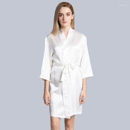 Women's Sleepwear Nature Silk Women Robe Satin Nightgown High Quality Bride Negligee Bathrobe Handmade Ladies HomeWear