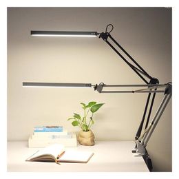 Table Lamps 12W Folding Metal Clip Desk Lamp With Plug Night Lights Clips Eye Protection Light Fixtures Lampe De