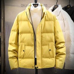 Men's Jackets Men's Jackets Puffer Jacket Men Autumn Winter Clothes Stand Collar Cotton Padded Thick Warm Coat Streetwear Pure Color Casual 2021 Z230725