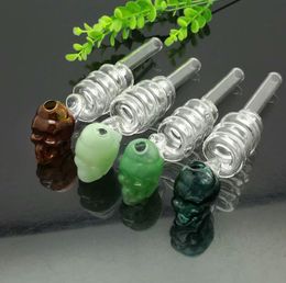 Glass Pipes Smoking blown hookah Manufacture Hand-blown bongs Multi coil wire skeleton glass wok